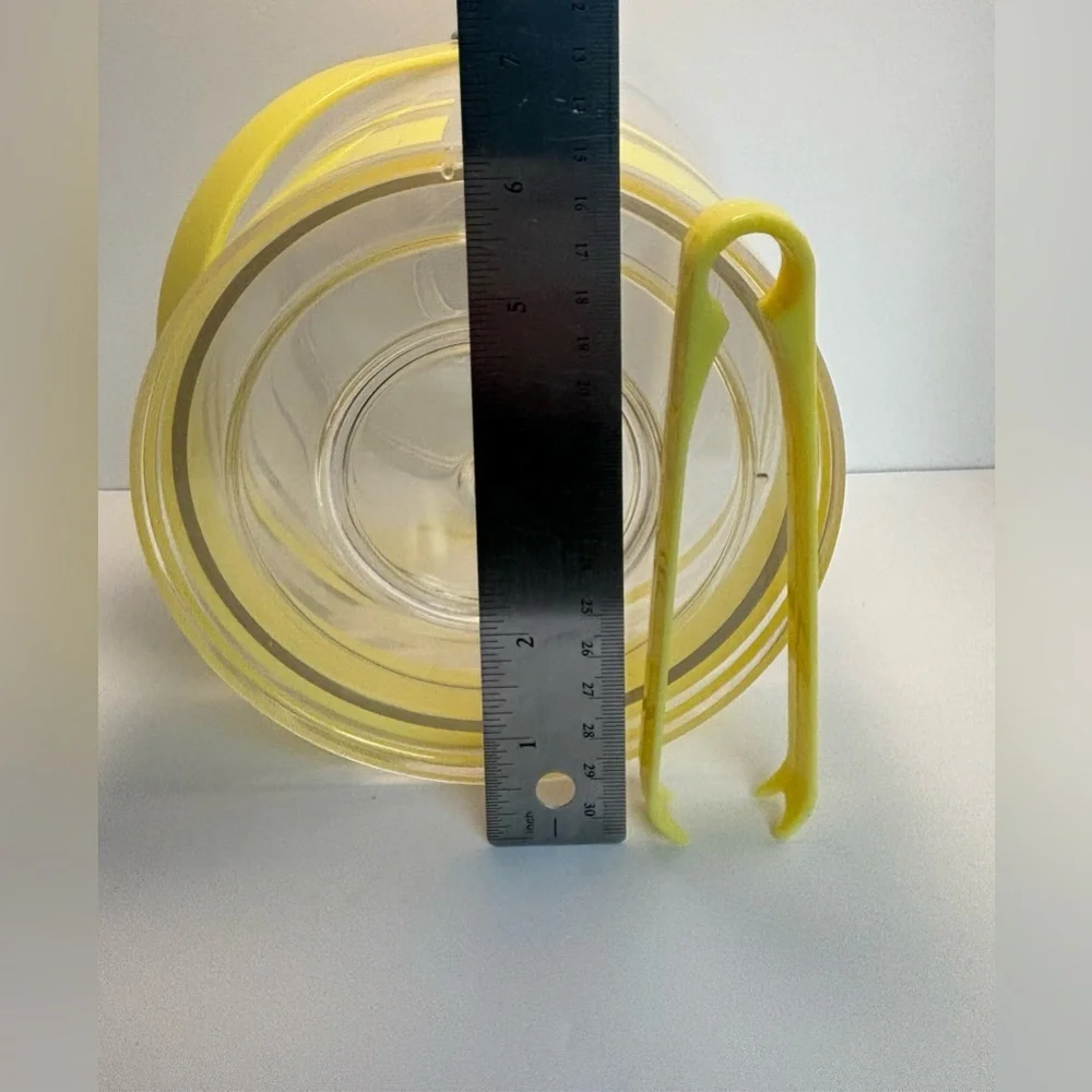 Mid-Century Modern Handled Ice Bucket & Lid Yellow Retro Acrylic Wellington